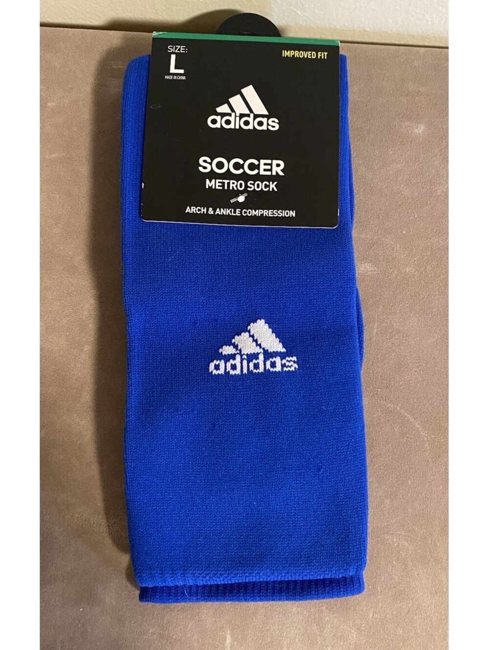 Adidas Soccer Metro Sock Compression Arch Ankle Royal Blue Mens L NEW